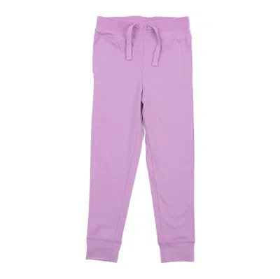 Leveret Kids Drawstring Jogger Pants Classic Solid Color In Purple