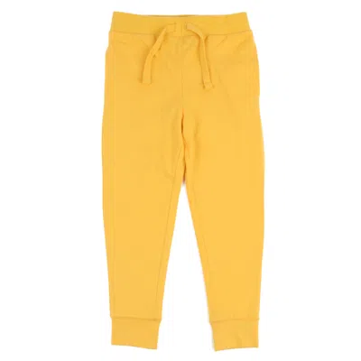 Leveret Kids Drawstring Jogger Pants Classic Solid Color In Yellow