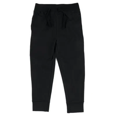 Leveret Kids Drawstring Jogger Pants Neutral Solid Color In Black