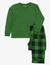 Leveret Kids Flannel Printed Holiday Pajama Set In Green