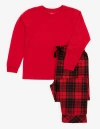 Leveret Kids Flannel Printed Holiday Pajama Set In Red
