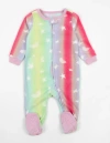 Leveret Kids Fleece Footed Printed Holiday Pajamas In Multi