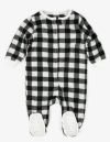 Leveret Kids Fleece Footed Printed Holiday Pajamas In Black