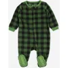 Leveret Kids Fleece Footed Printed Holiday Pajamas In Green