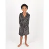 Leveret Kids Fleece Hooded Robe, Solid Colors In Gray