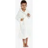 Leveret Kids Fleece Hooded Robe, Solid Colors In White