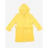 Leveret Kids Fleece Hooded Robe, Solid Colors In Yellow