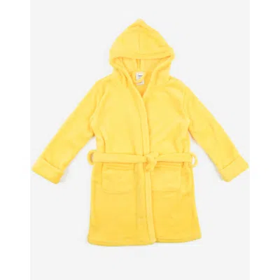 Leveret Kids Fleece Hooded Robe, Solid Colors In Yellow