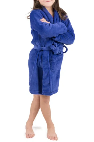 Leveret Kids Fleece Robe, Shawl Collar, Solid Colors In Blue
