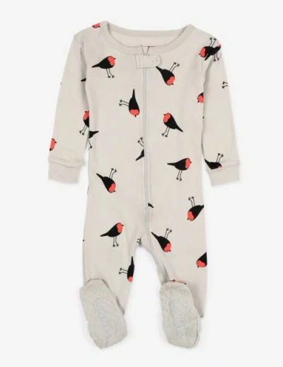 Leveret Kids Footed Cotton Matching Family Pajamas, Nature & Water Prints In Neutral