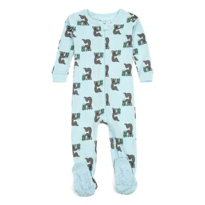 Leveret Kids Footed Cotton Pajamas Koala Blue