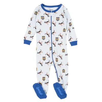 Leveret Kids Footed Cotton Pajamas Police Dog In Multi