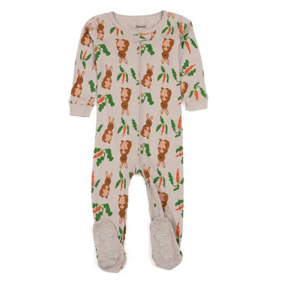 Leveret Babies' Kids Footed Cotton Pajamas Rabbit In Multi