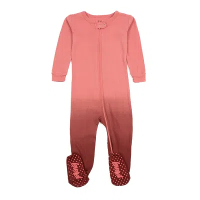 Leveret Kids Footed Cotton Pajamas Tie Dye Girls In Brown