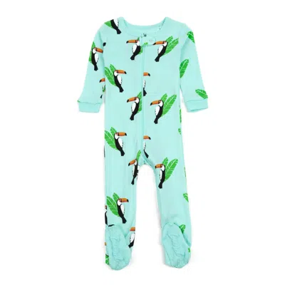 Leveret Kids Footed Cotton Pajamas Toucan Bird In Multi