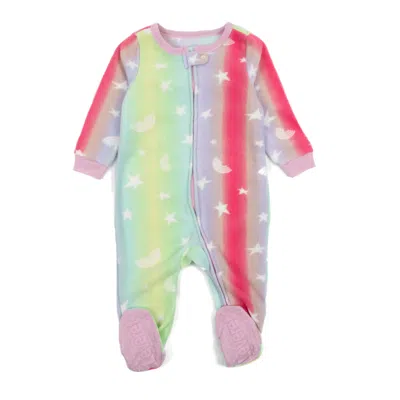 Leveret Kids Footed Fleece Pajamas Stars In Blue