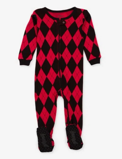 Leveret Kids Footed Printed Cotton Matching Family Holiday Pajamas, Argyles & Holiday Prints In Multi