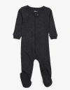 Leveret Kids Footed Solid Cotton Matching Family Pajamas In Black