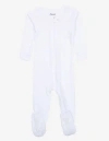 Leveret Kids Footed Solid Cotton Matching Family Pajamas In White