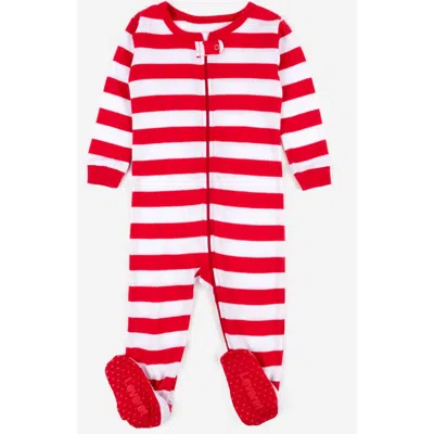 Leveret Kids Footed Striped Cotton Matching Family Holiday Pajamas In Multi