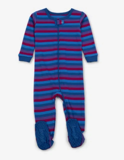 Leveret Kids Footed Striped Cotton Matching Family Pajamas In Multi