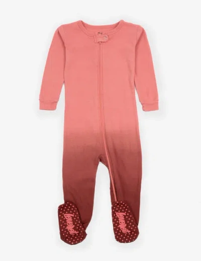 Leveret Kids Footed Tie Dye Cotton Matching Family Pajamas In Brown