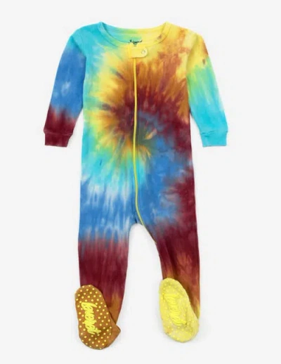 Leveret Kids Footed Tie Dye Cotton Matching Family Pajamas In Multi