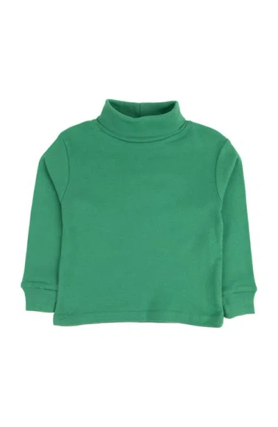 Leveret Kids Long Sleeve Cotton Turtleneck Shirt In Green