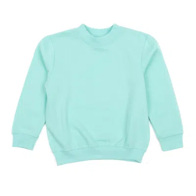 Leveret Kids Long Sleeve Sweatshirt Classic Solid Color In Blue