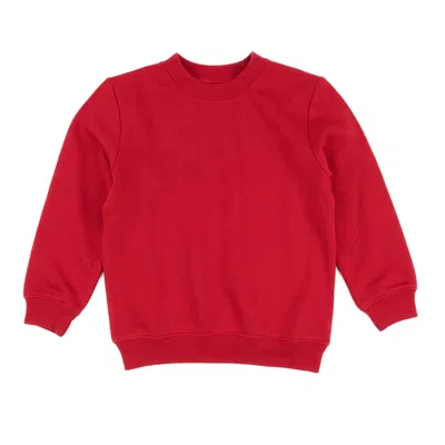 Leveret Kids Long Sleeve Sweatshirt Classic Solid Color In Red
