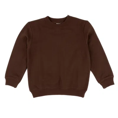 Leveret Kids Long Sleeve Sweatshirt Neutral Solid Color In Brown