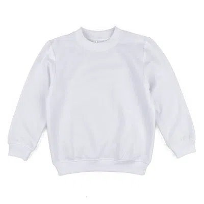 Leveret Kids Long Sleeve Sweatshirt Neutral Solid Color In White