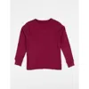 Leveret Kids Long Sleeve T-shirt, 100% Cotton, Solid Colors In Burgundy