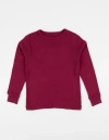 Leveret Kids Long Sleeve T-shirt, 100% Cotton, Solid Colors In Burgundy