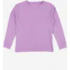 Leveret Kids Long Sleeve T-shirt, 100% Cotton, Solid Colors In Purple