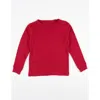 Leveret Kids Long Sleeve T-shirt, 100% Cotton, Solid Colors In Red