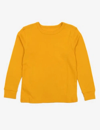 Leveret Kids Long Sleeve T-shirt, 100% Cotton, Solid Colors In Yellow