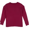 Leveret Kids Long Sleeve T-shirt Classic Solid Color In Burgundy