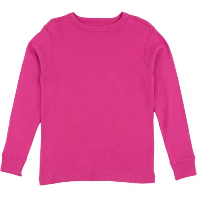 Leveret Kids Long Sleeve T-shirt, 100% Cotton, Solid Colors In Purple