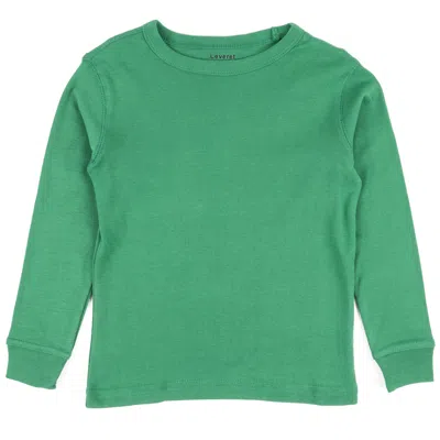 Leveret Kids Long Sleeve T-shirt Classic Solid Color In Green