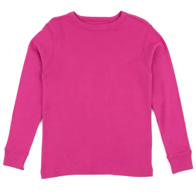 Leveret Kids Long Sleeve T-shirt Classic Solid Color In Pink
