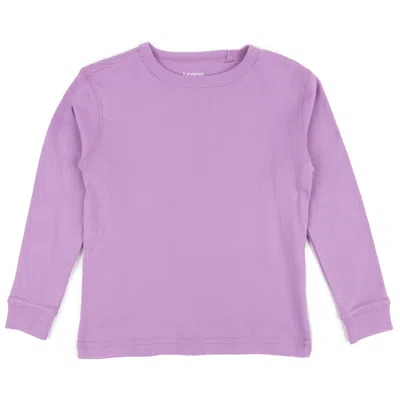 Leveret Kids Long Sleeve T-shirt Classic Solid Color In Purple