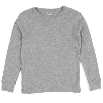 Leveret Kids Long Sleeve T-shirt Neutral Solid Color In Gray