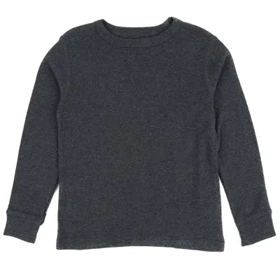 Leveret Kids Long Sleeve T-shirt Neutral Solid Color In Grey