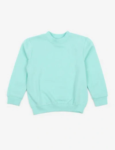Leveret Kids Pullover Sweatshirt, Long Sleeve, Solid Colors In Blue