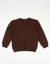 Leveret Kids Pullover Sweatshirt, Long Sleeve, Solid Colors In Brown