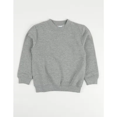 Leveret Kids Pullover Sweatshirt, Long Sleeve, Solid Colors In Gray