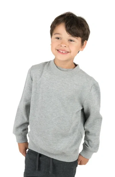 Leveret Kids Pullover Sweatshirt, Long Sleeve, Solid Colors In Gray
