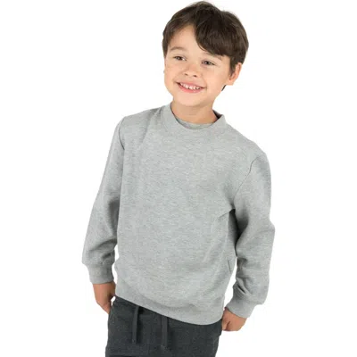 Leveret Kids Pullover Sweatshirt, Long Sleeve, Solid Colors In Gray