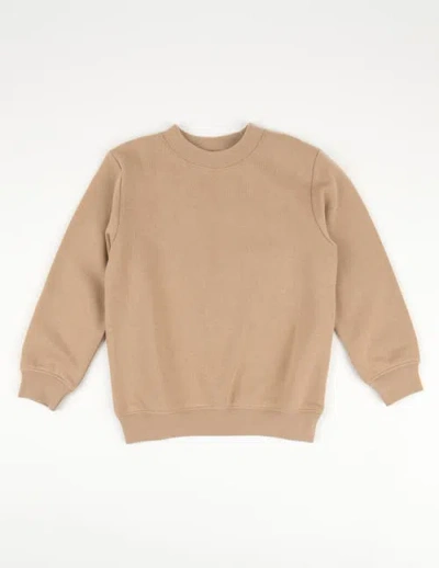 Leveret Kids Pullover Sweatshirt, Long Sleeve, Solid Colors In Neutral